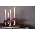 Candlestick Mushroom 17 cm Red White Polyresin Home Decoration by Clayre & Eef.
