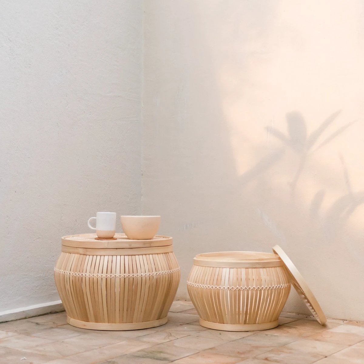 Side Table | Coffee Table | Table Basket BATAVIA made of Bamboo (2 sizes) by Soeji