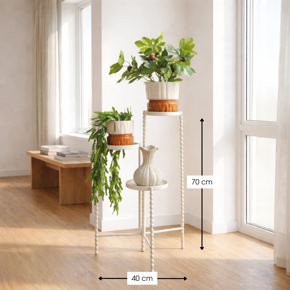 Plant stand Salvo Off-white by Mica Decorations