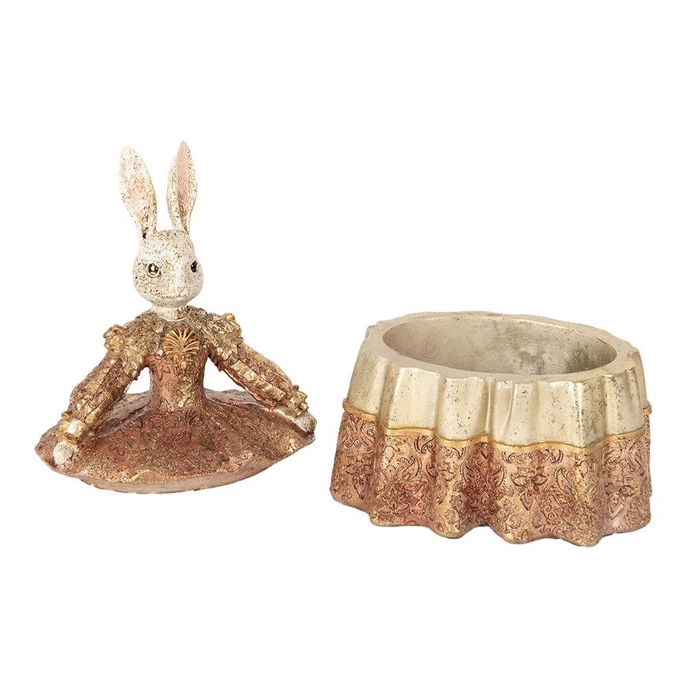 Jewelry box Beige Gold-colored, Plastic 18x12x25 cm by Clayre & Eef.