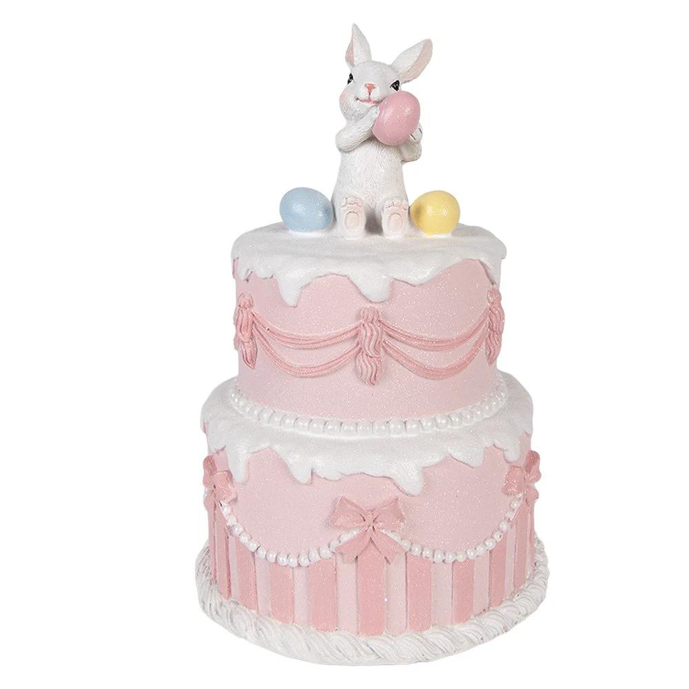 Decoration Image Cake Ø 18x28 cm White Plastic by Clayre & Eef.