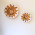 Round Boho Wall Basket – Woven Wall Decor– Decorative Bowl – Woven Wall Plate with Embroidered Star Pattern ADARI (2 sizes, Ø30/40 cm) by Soeji