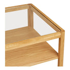 Lourmarin Coffee table, oak/oak veneer/tempered glass, natural, 110x60x45 cm by EMIRELLE