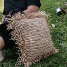 Throw Pillow with filling | Decorative Cushion | Sofa Pillow GANDI made of Raffia by Soeji