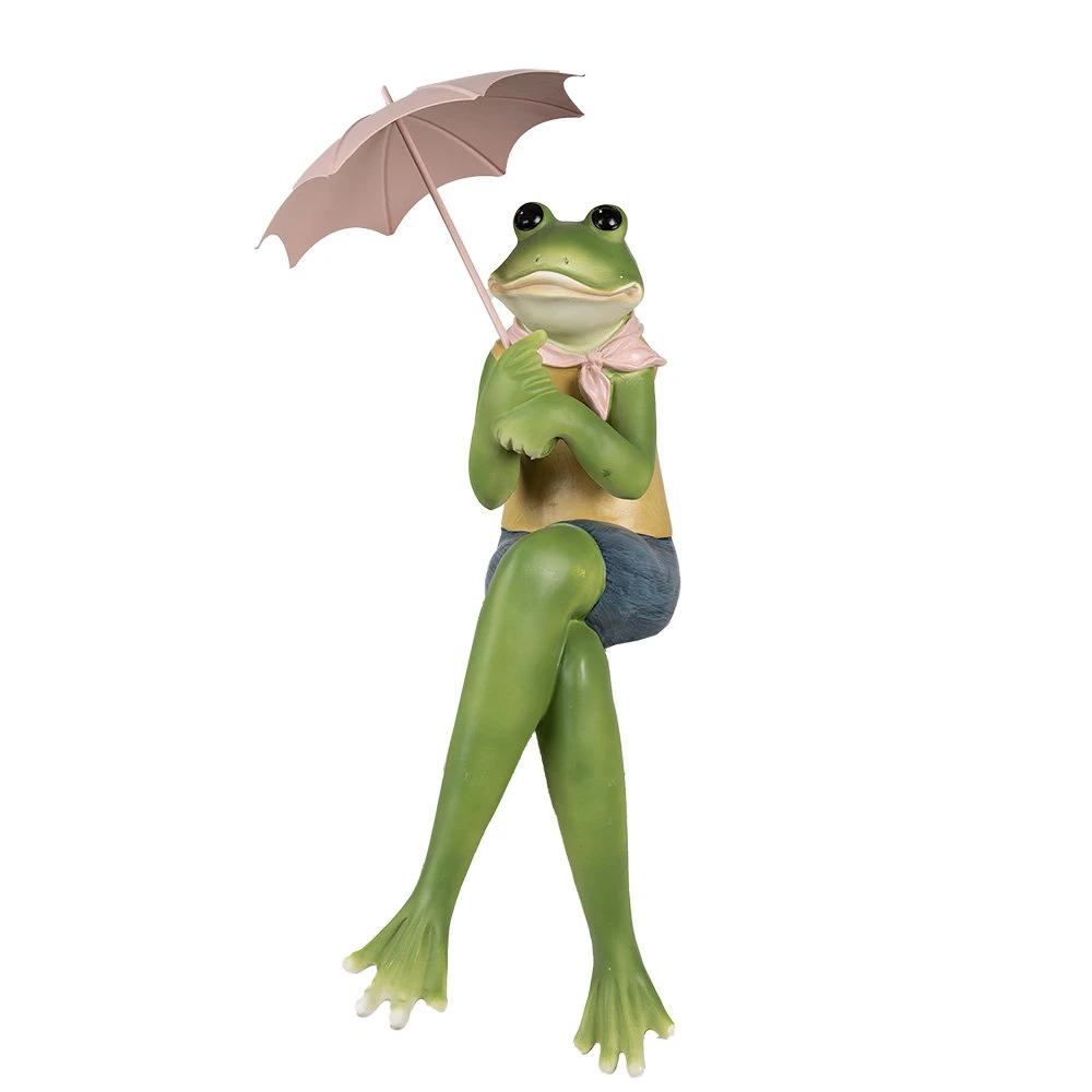 Froschstatue 42 cm Grün Polyresin von Clayre & Eef.