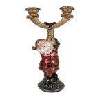 Candlestick Santa Claus 17x10x28 cm Gold-colored Plastic by Clayre & Eef.