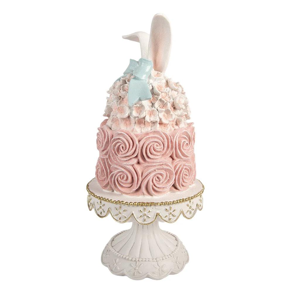 Decoration Image Cake Ø 17x35 cm White Plastic by Clayre & Eef.