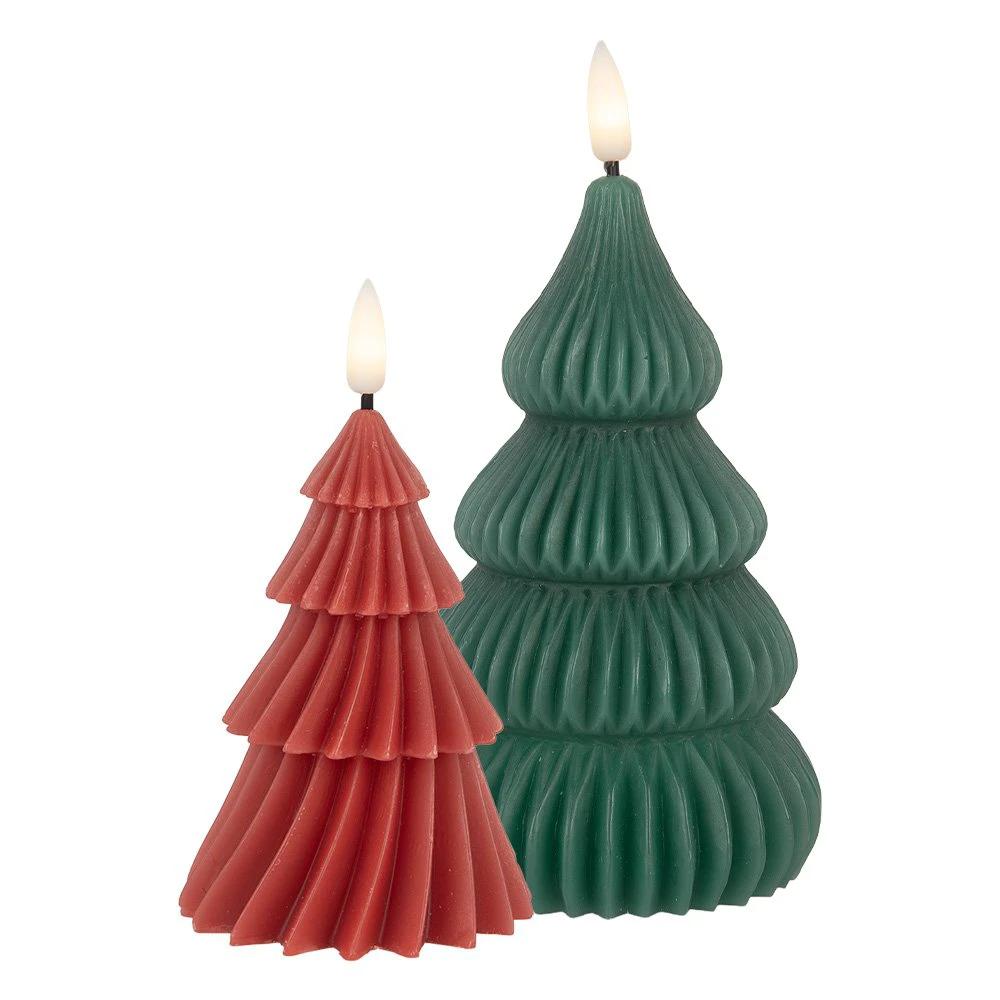 LED Kaars Ø 8x13 cm Rood Wax by Clayre & Eef.