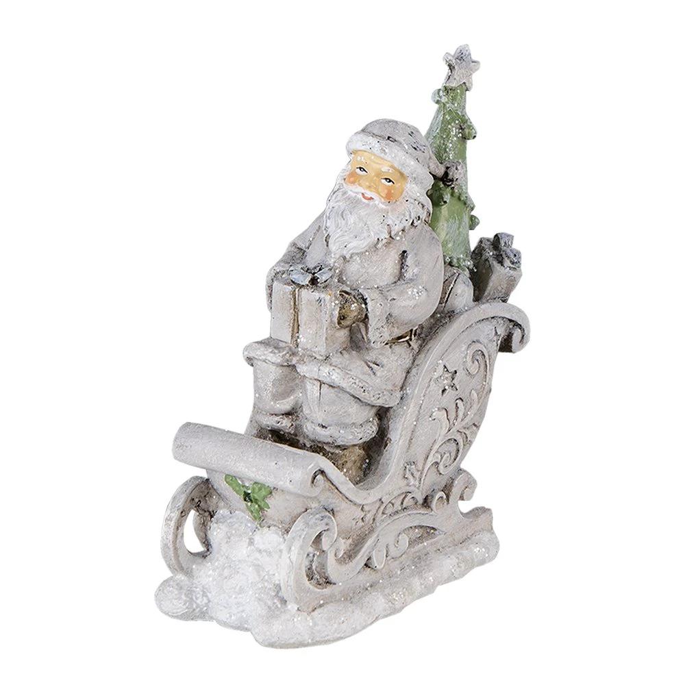 Decoration Santa in sleigh 10x6x13 cm by Clayre & Eef.