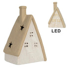 Decoration house with LED 9x7x13 cm beige ceramics by Clayre & Eef.