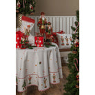 Weihnachtsstrumpf Weiß Rot, Baumwolle 30x1x40 cm von Clayre & Eef.