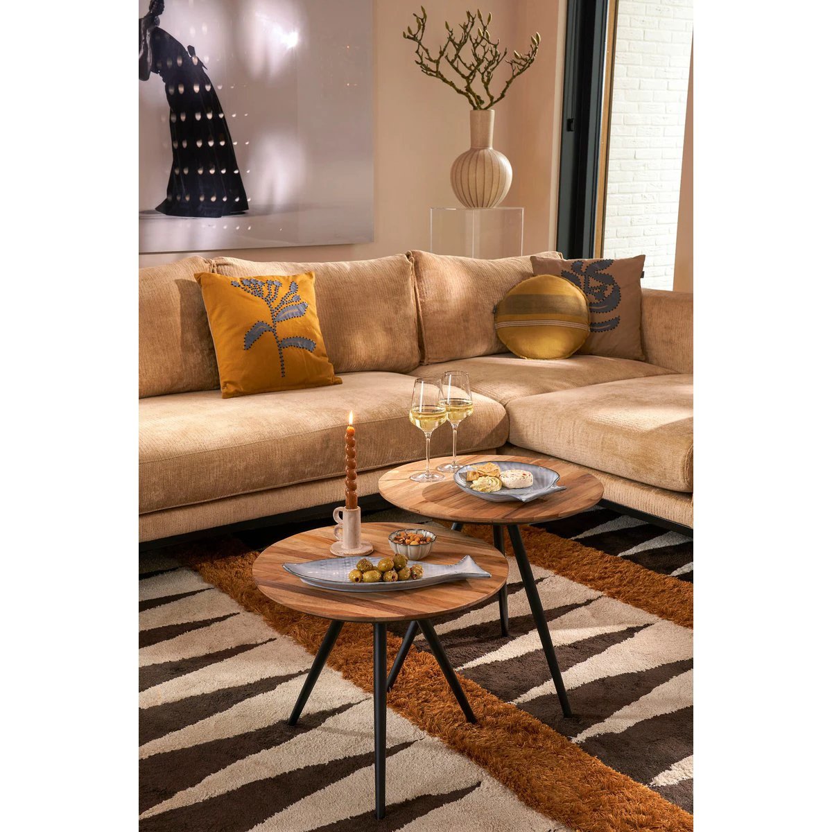 Side table set Jailey Brown by Mica Decorations