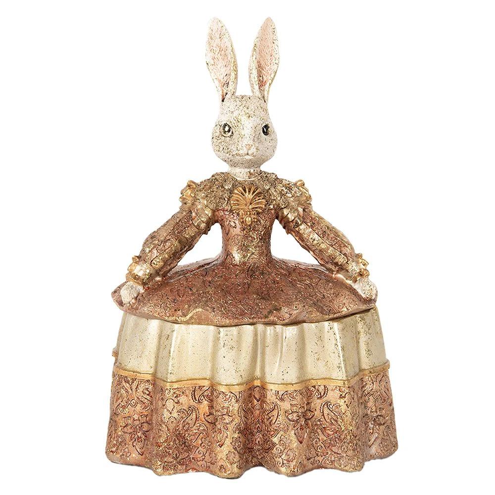 Jewelry box Beige Gold-colored, Plastic 18x12x25 cm by Clayre & Eef.