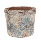 Flowerpot Ø 12x10 cm Beige Blue Terracotta by Clayre & Eef.