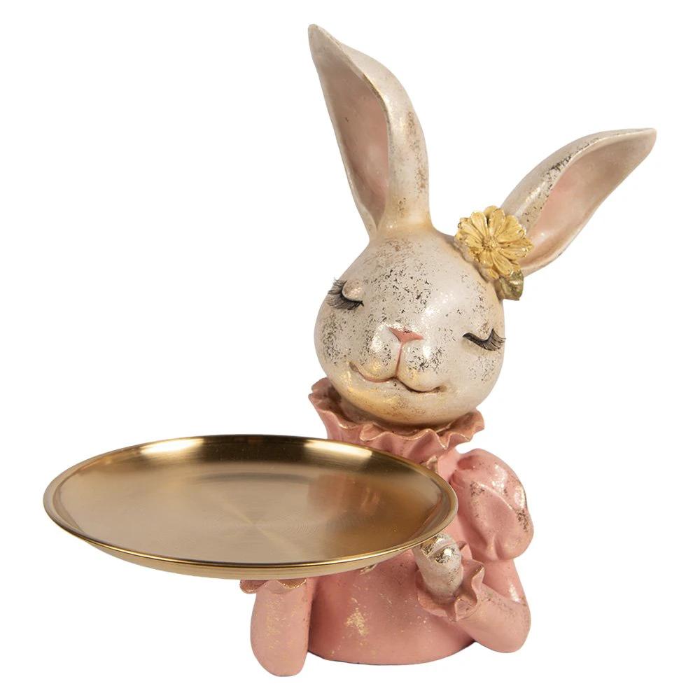 Decoration Statue Rabbit 27x24x30 cm Beige Plastic by Clayre & Eef.