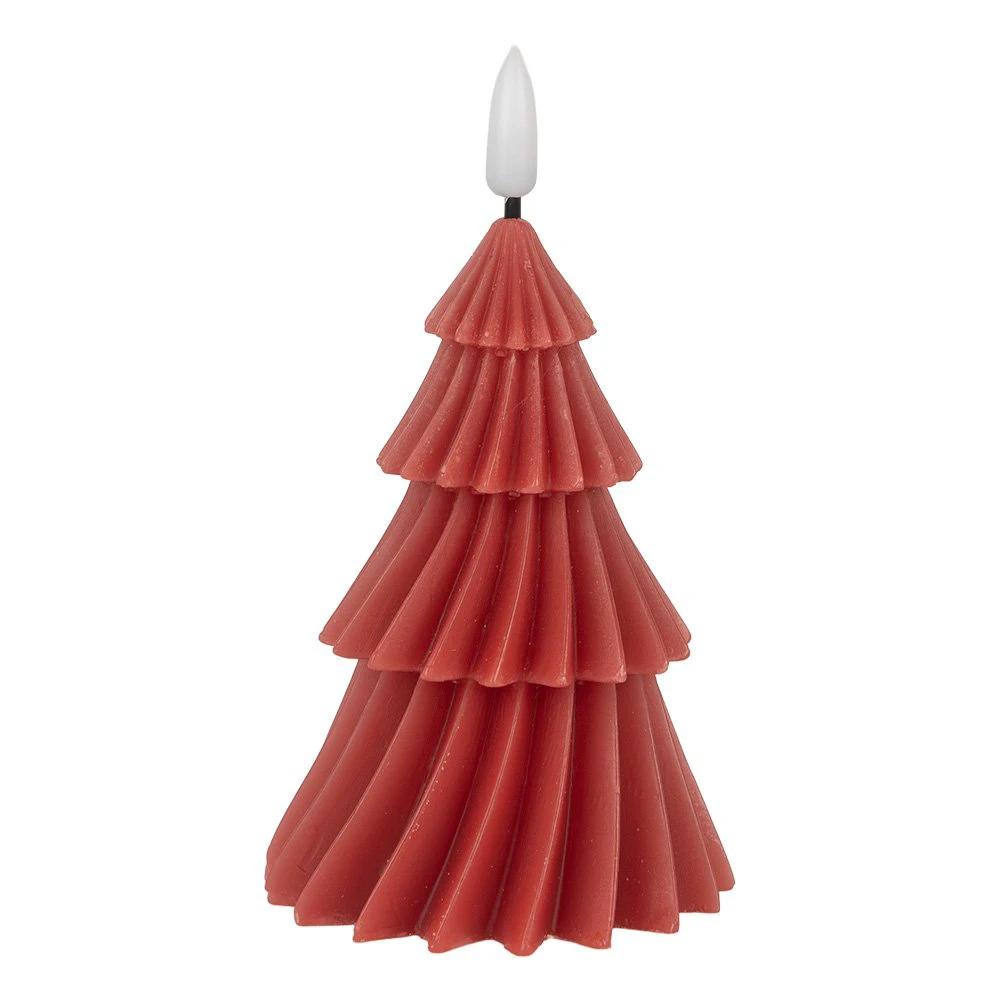 LED Kaars Ø 8x13 cm Rood Wax by Clayre & Eef.