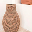 Woven Boho Vase SAKRA made from Banana Fibre and Raffia by Soeji