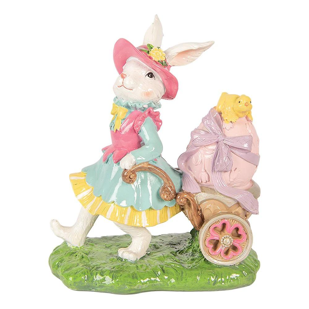 Decoration Statue Rabbit 19x11x23 cm White Plastic by Clayre & Eef.