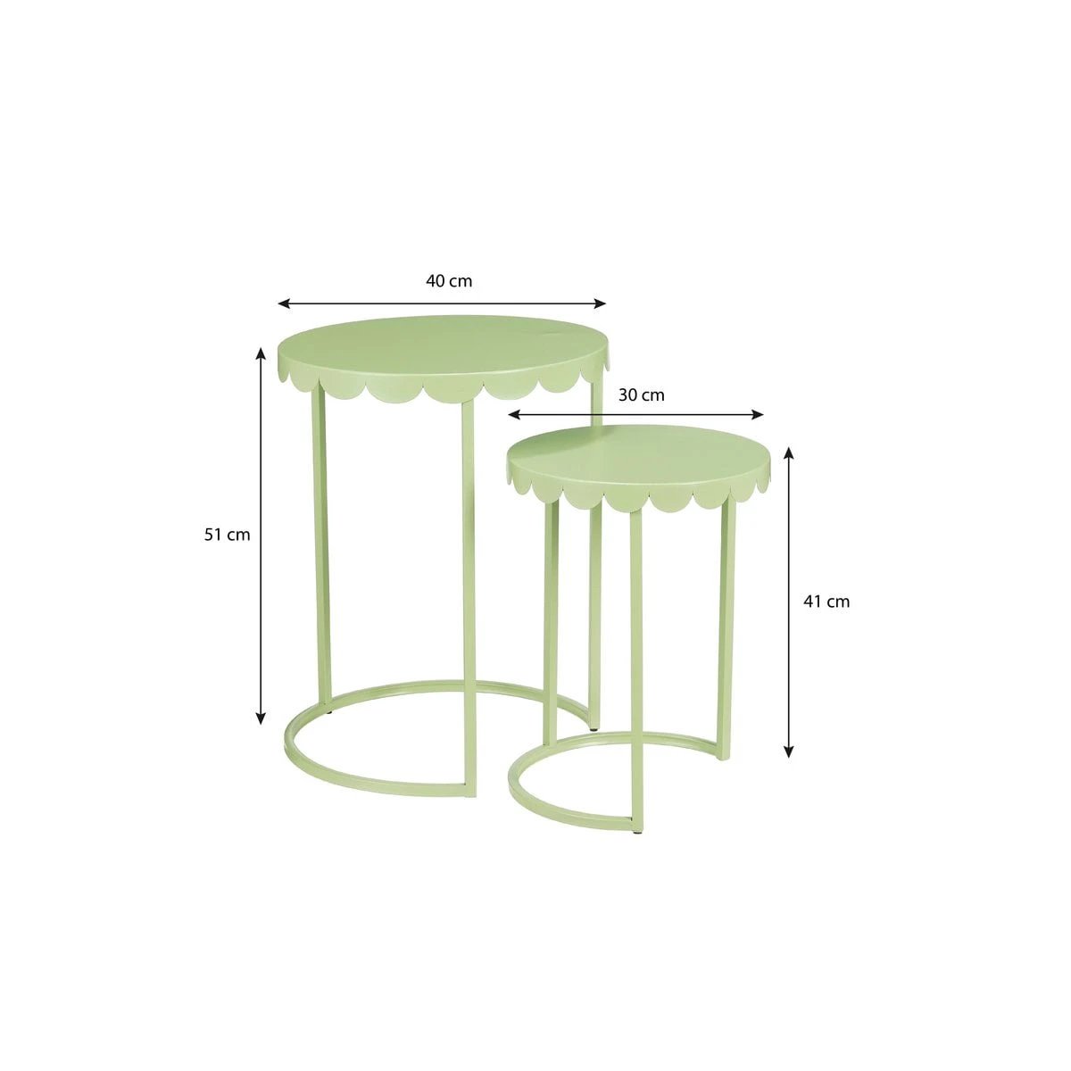 Side table set Lara Mint green by Mica Decorations