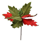 Artificial plant Christmas star Ø 26x28 cm Green Red Plastic Christmas decoration by Clayre & Eef.
