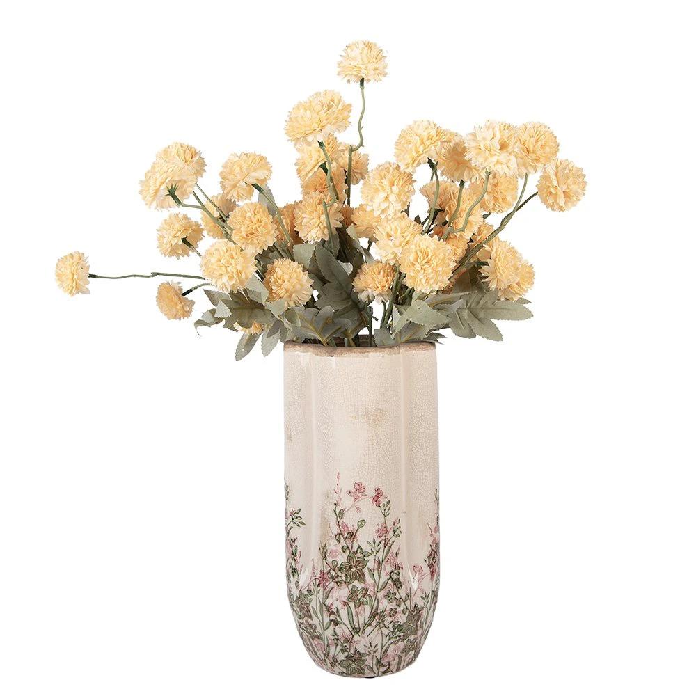 Vase Ø 15x30 cm beige Keramik von Clayre & Eef.