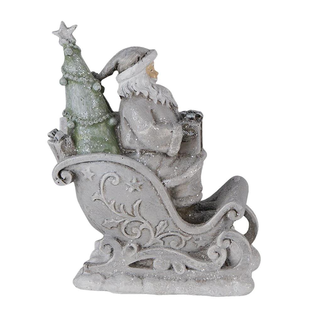 Decoration Santa in sleigh 10x6x13 cm by Clayre & Eef.