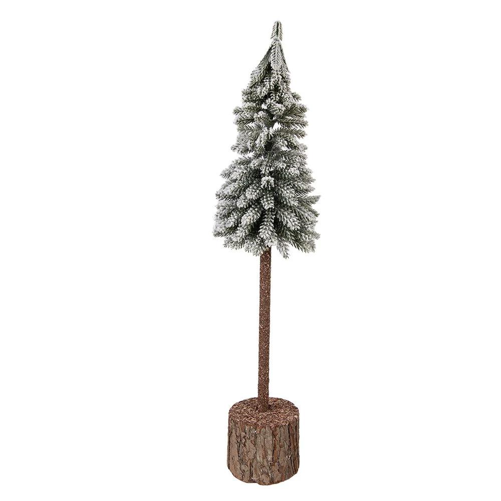 Mini Artificial Christmas Tree Ø 10x48 cm Green Wood by Clayre & Eef.