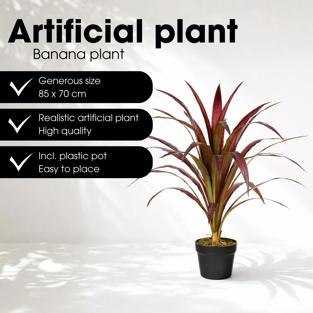 Artificial Plant Banana Tree Red by Mica Decorations