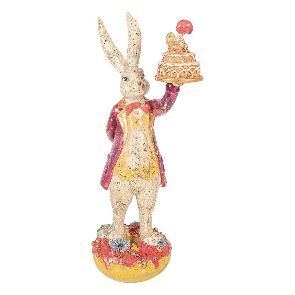 Decoration Statue Rabbit 14x10x30 cm Beige Plastic by Clayre & Eef.