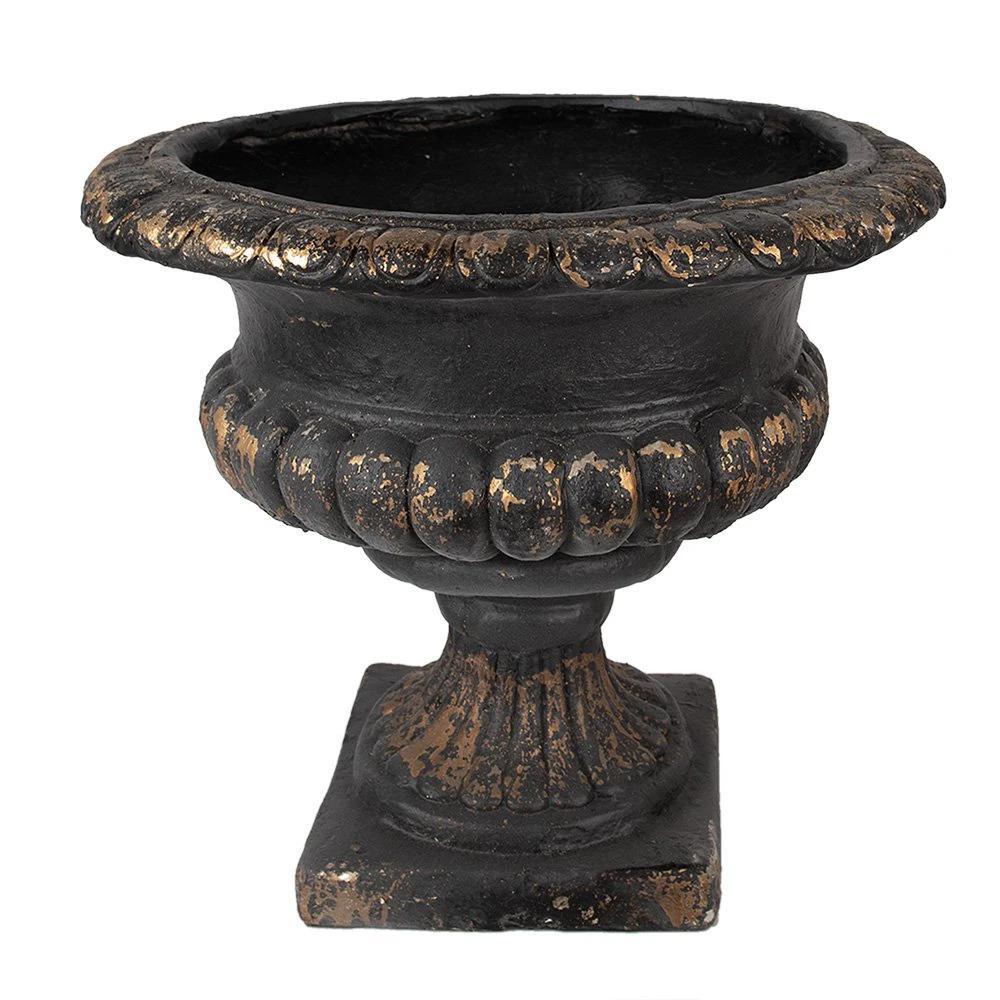 Flowerpot Ø 52x47 cm Black Ceramic Flowerpot Indoor by Clayre & Eef.