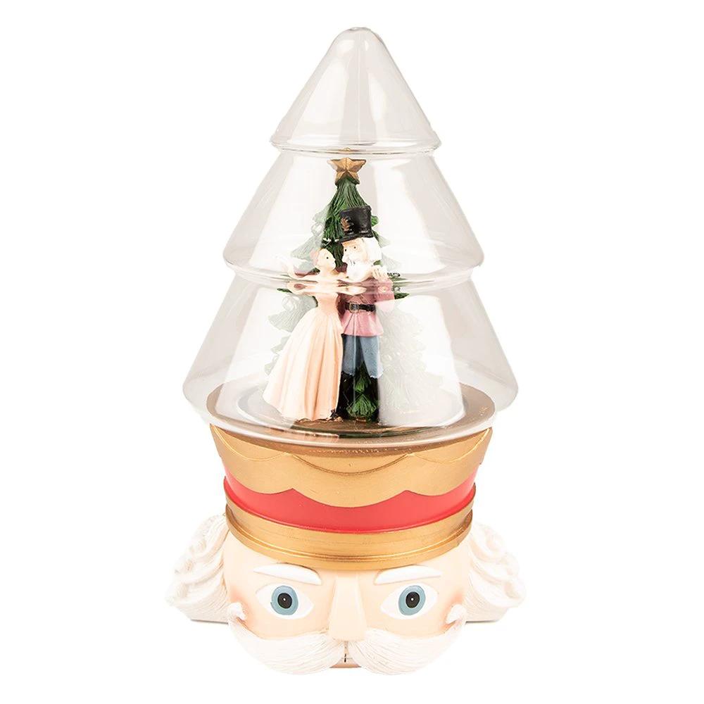 Bell jar with nutcracker and LED 15x13x24 cm / 2xAAA by Clayre & Eef.