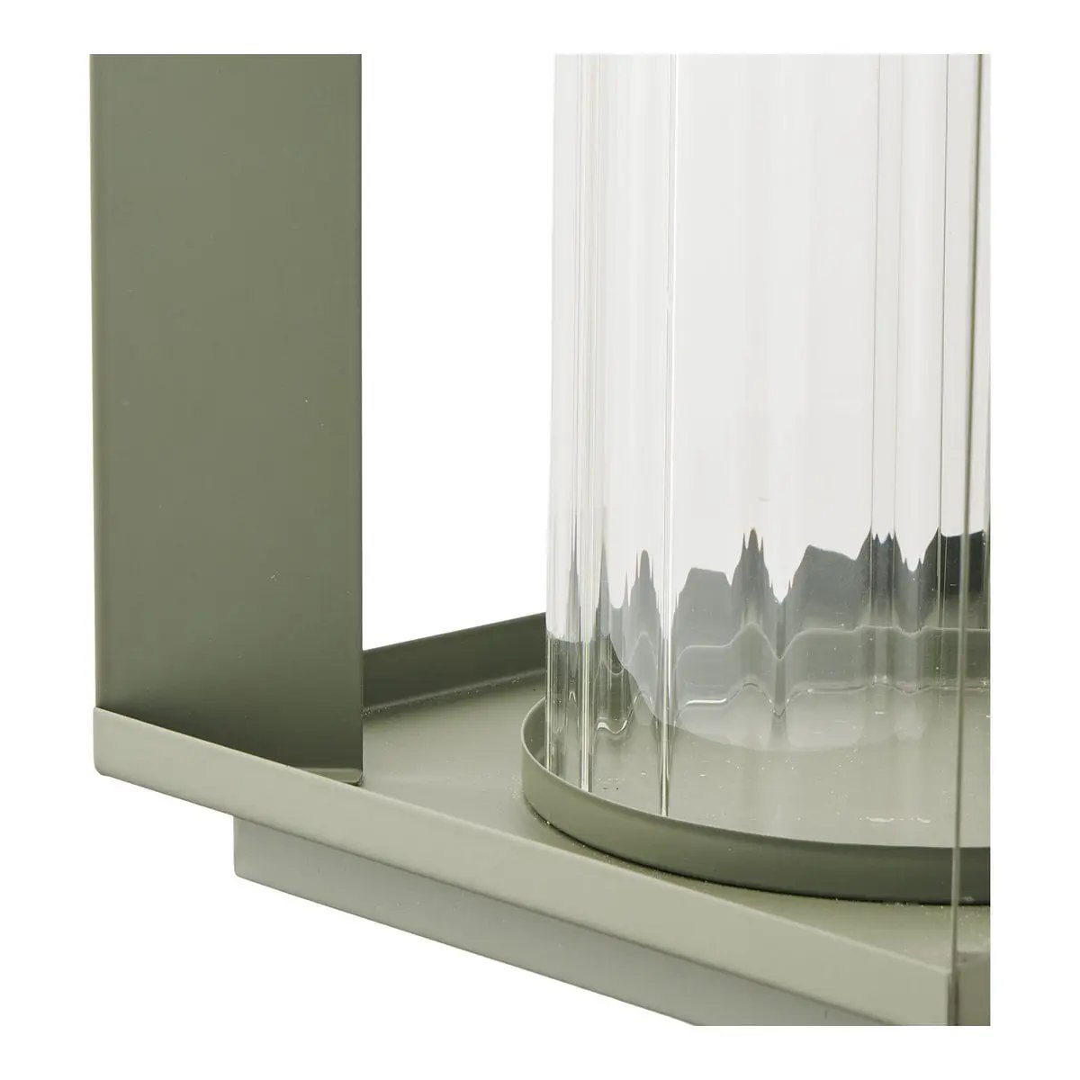 Lohals Lantern, glass/metal, green, 18x18x20,5 cm by EMIRELLE