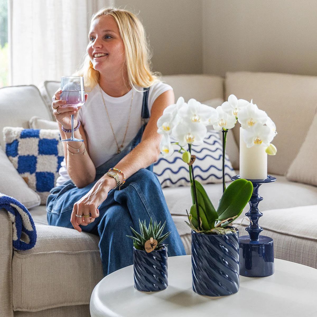 Kolibri Home | Candy sierpot | Hoog - Blue - Ø9cm by Kolibri Company