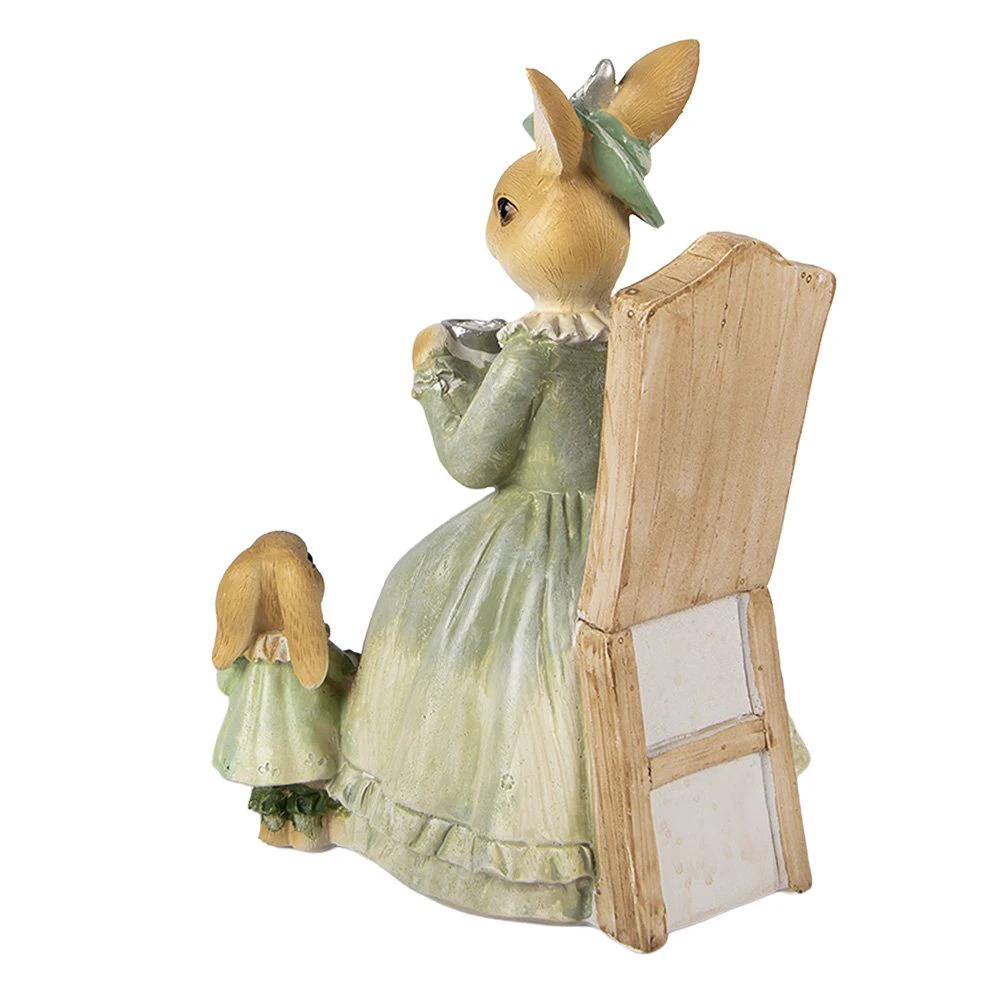 Decoration Statue Rabbit 14x10x18 cm Brown Plastic by Clayre & Eef.
