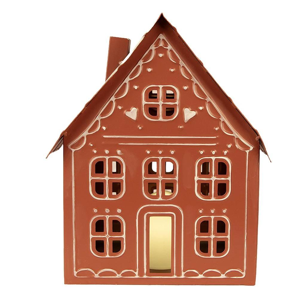 Decoration House with LED 27x19x32 cm/ 3x AAA Brown Metal by Clayre & Eef.
