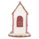Lebkuchenhaus mit LED 14x14x22 cm weiß rot aus Kunststoff von Clayre & Eef.