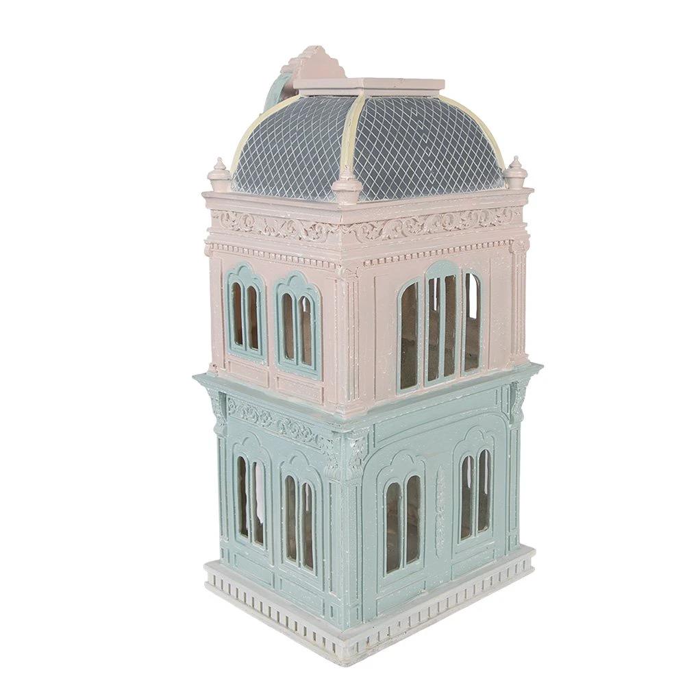 Decoration Statue House 19x15x38 cm Blue Plastic by Clayre & Eef.