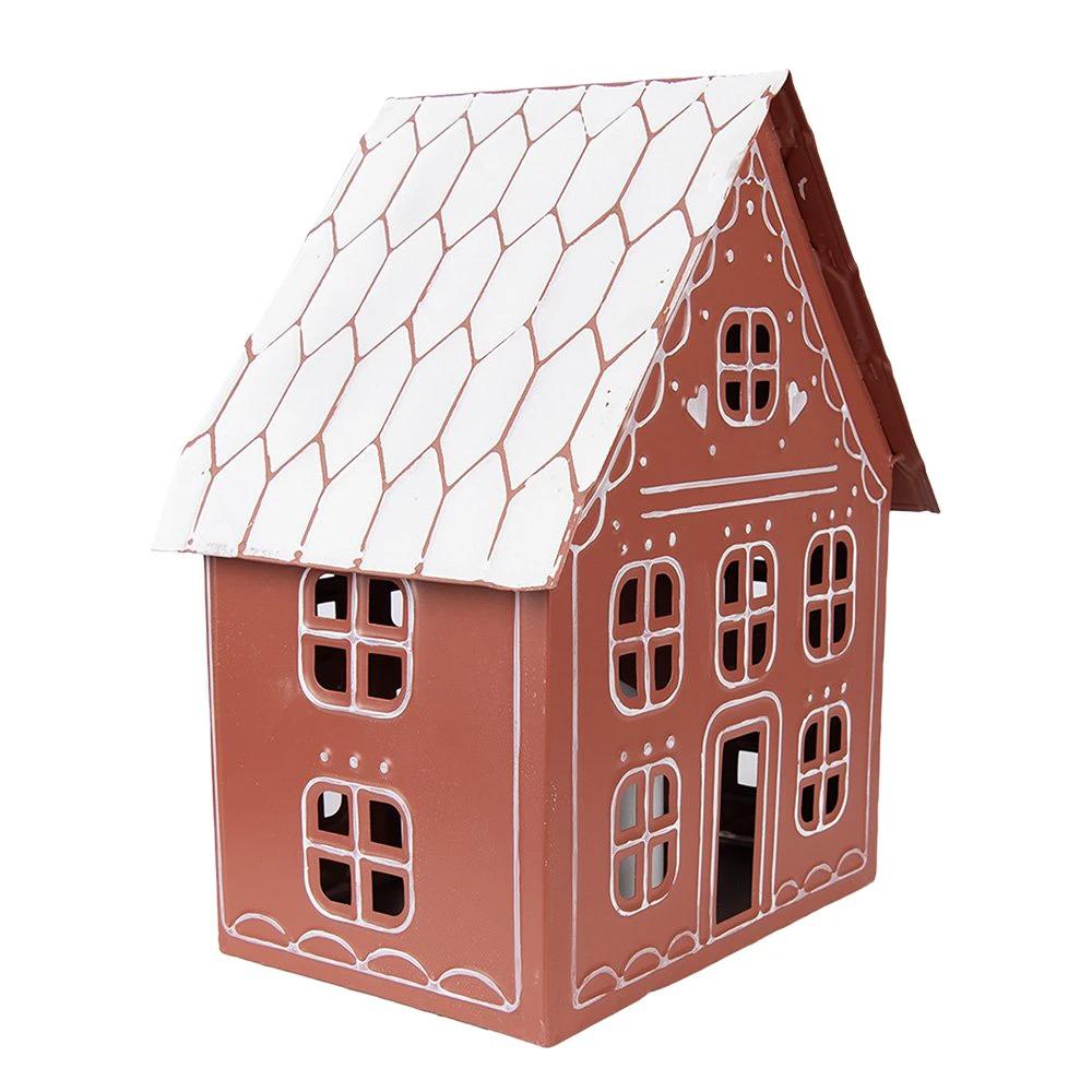 Decoration House with LED 27x19x32 cm/ 3x AAA Brown Metal by Clayre & Eef.