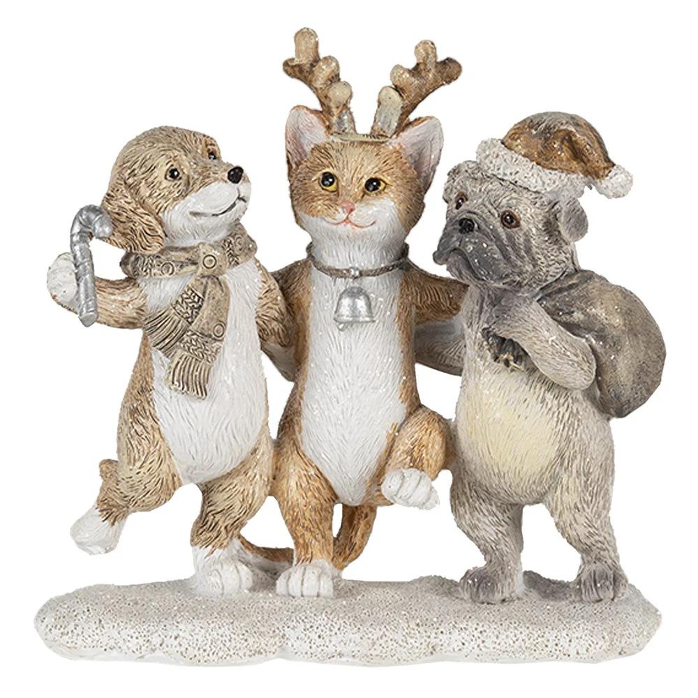 Decoration dogs and cat 13x5x12 cm by Clayre & Eef.