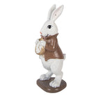 Decoration Statue Rabbit 7x7x16 cm White Plastic by Clayre & Eef.