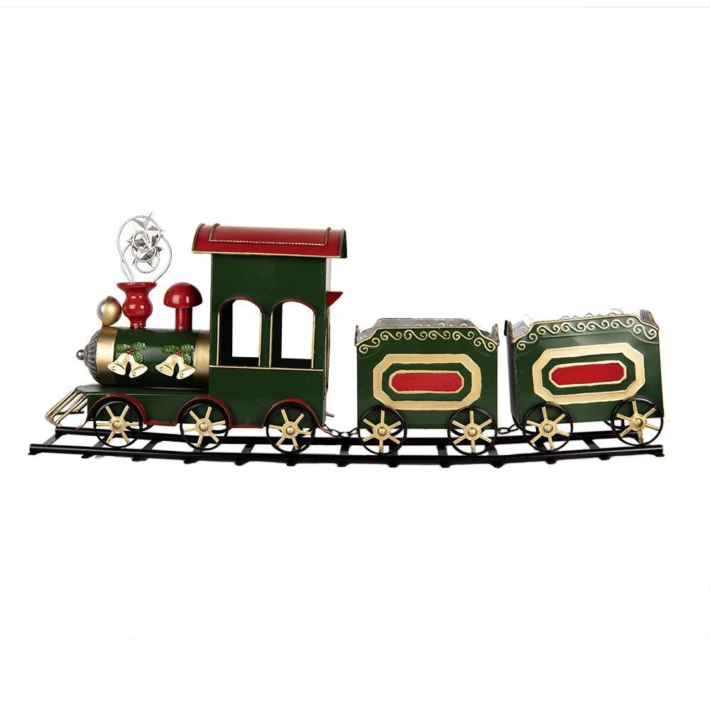 Christmas decoration image train 77x15x31 cm green metal by Clayre & Eef.