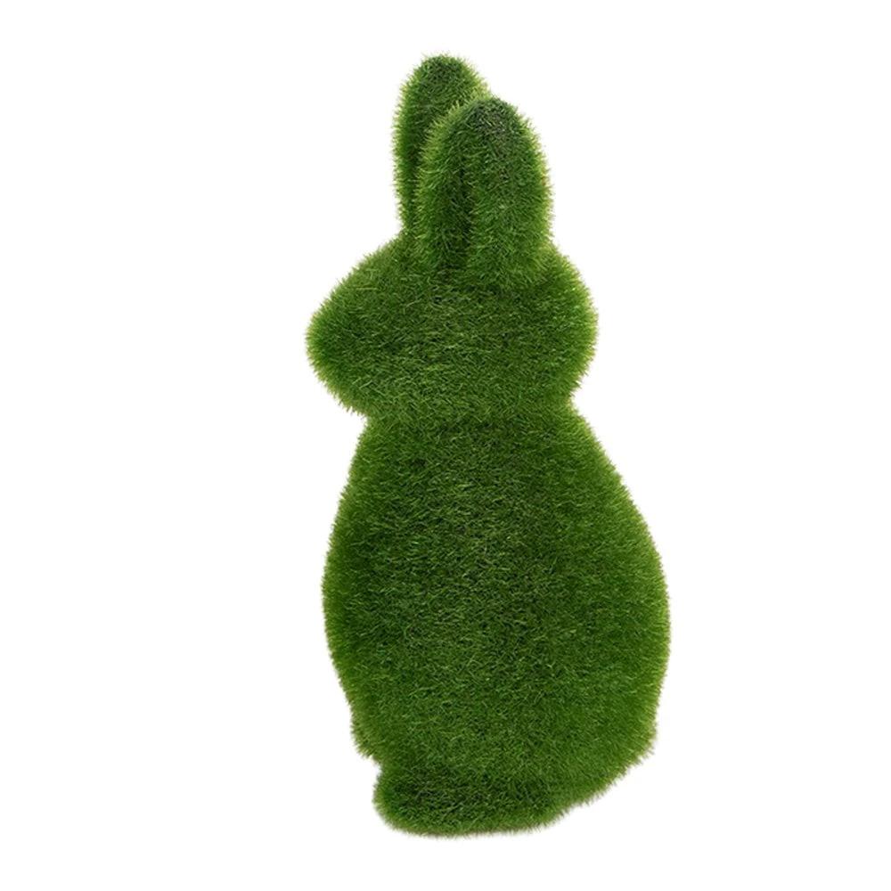 Decoration Statue Rabbit Ø 7x14 cm Green Plastic by Clayre & Eef.
