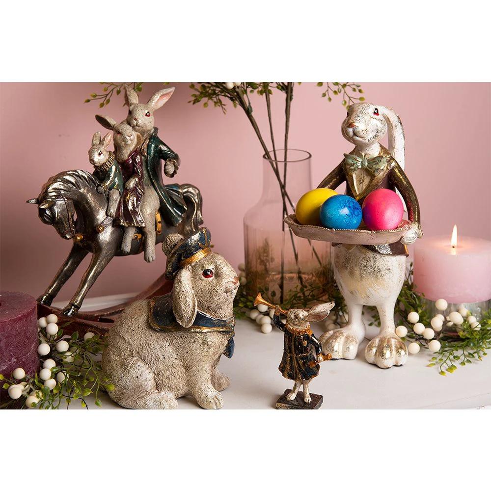 Image Rabbit 8x4x12 cm Black White Polyresin Home accessories by Clayre & Eef.
