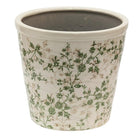 Blumentopf Ø 22x20 cm Grün-Beige Keramik Blume Blumentopf Innen von Clayre & Eef.