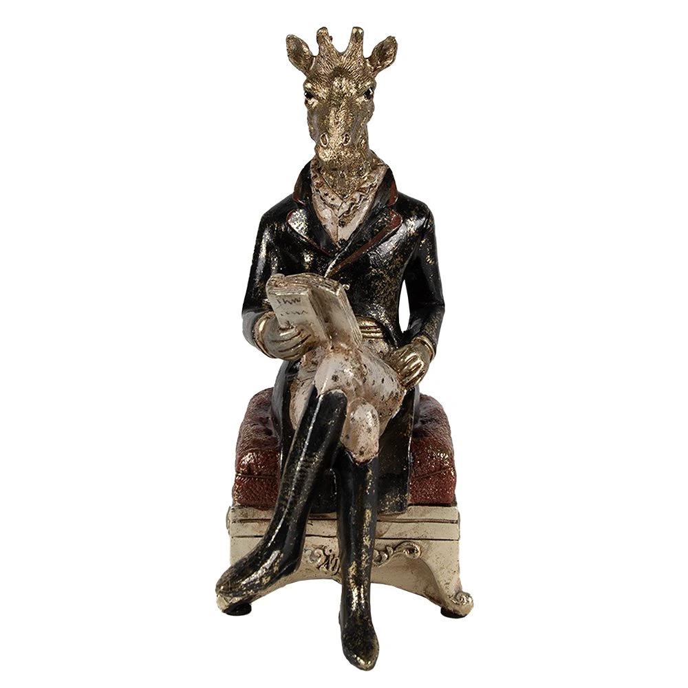 Giraffenstatue 22 cm goldfarben schwarz Polyresin von Clayre & Eef.