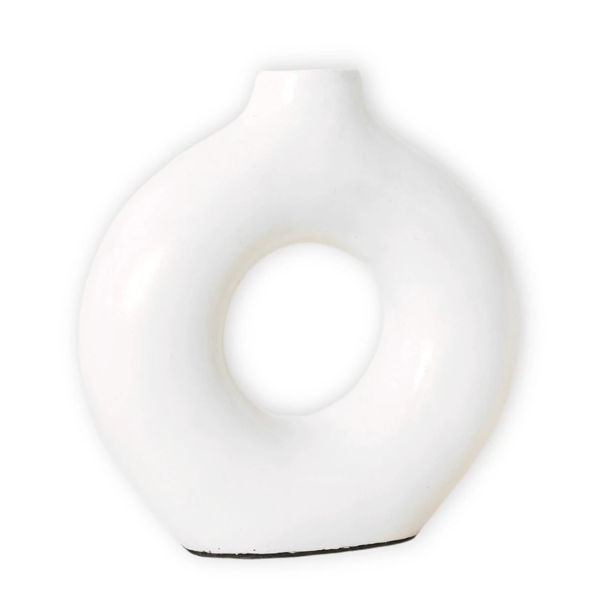 Ring-shaped Vase White – Clay Vase Handmade – Small Boho Vase – Vase for Dried Flowers – Decorative Vase for Windowsill, Shelf or Table NUSA by Soeji