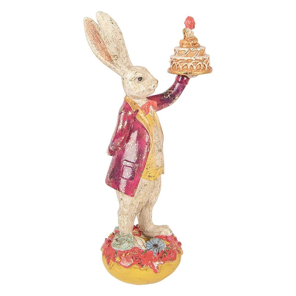Decoration Statue Rabbit 14x10x30 cm Beige Plastic by Clayre & Eef.