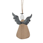 Decoratie Hanger Engel 9x2x13 cm Bruin Wit Hout by Clayre & Eef.