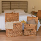 Trunk Basket | Laundry Basket with Lid KELANA made from Water Hyacinth (2 sizes) by Soeji