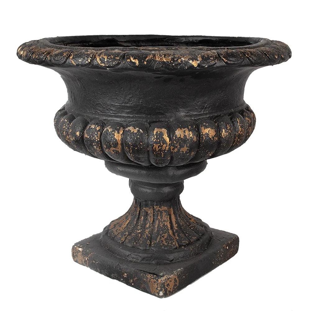Flowerpot Ø 52x47 cm Black Ceramic Flowerpot Indoor by Clayre & Eef.
